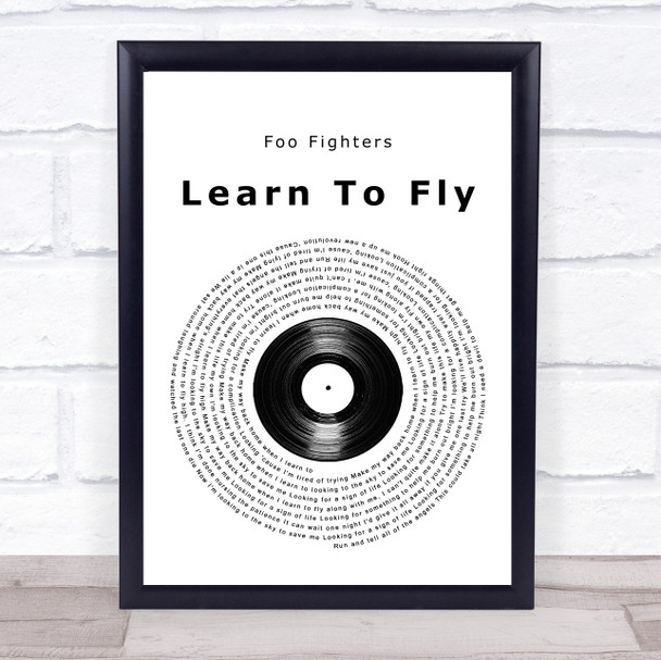 Foo Fighters Learn To Fly Vinyl Record Song Lyric Music Poster Print