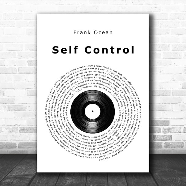 Frank Ocean Self Control Vinyl Record Song Lyric Music Poster Print