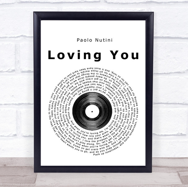 Paolo Nutini Loving You Vinyl Record Song Lyric Music Poster Print