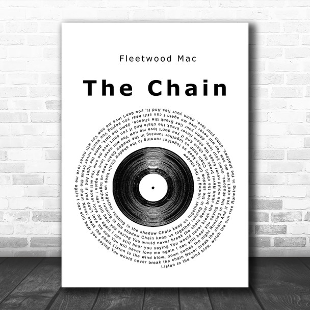 Fleetwood Mac The Chain Vinyl Record Song Lyric Music Poster Print