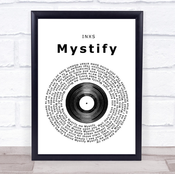 INXS Mystify Vinyl Record Song Lyric Music Poster Print