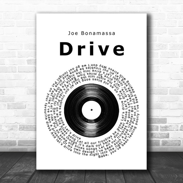 Joe Bonamassa Drive Vinyl Record Song Lyric Music Poster Print