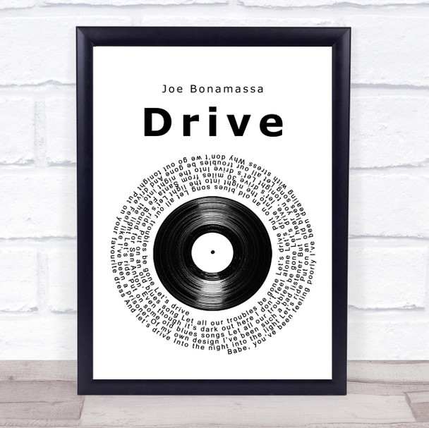 Joe Bonamassa Drive Vinyl Record Song Lyric Music Poster Print