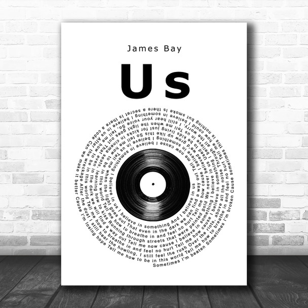 James Bay Us Vinyl Record Song Lyric Music Poster Print