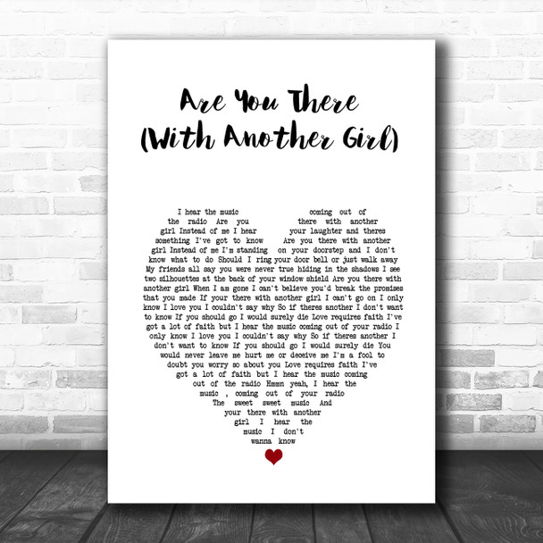 Deacon Blue Are You There (With Another Girl) White Heart Song Lyric Music Poster Print