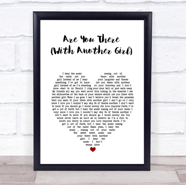 Deacon Blue Are You There (With Another Girl) White Heart Song Lyric Music Poster Print