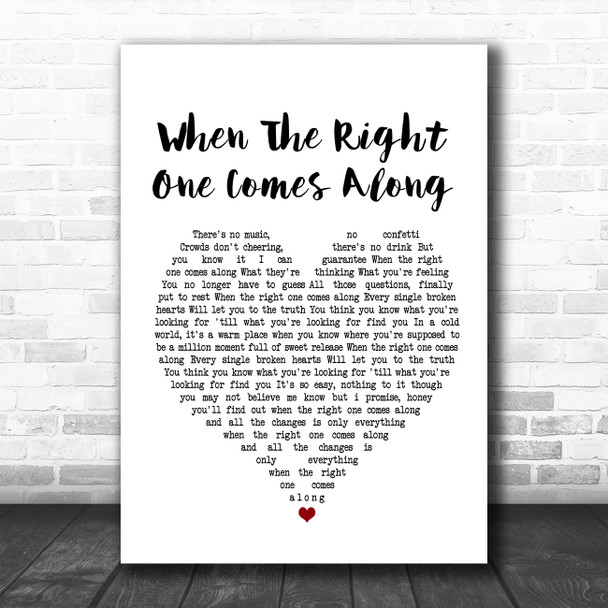 Clare Bowen & Sam Palladio When The Right One Comes Along White Heart Lyric Music Poster Print