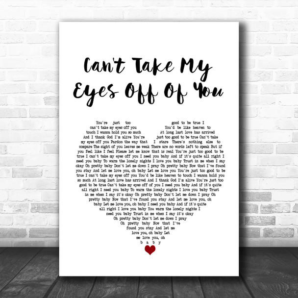 Lauryn Hill Can't Take My Eyes Off Of You White Heart Song Lyric Music Poster Print