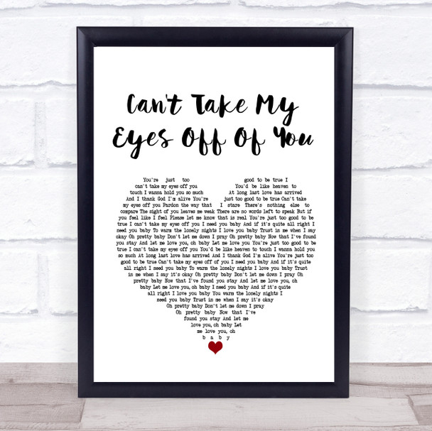 Lauryn Hill Can't Take My Eyes Off Of You White Heart Song Lyric Music Poster Print