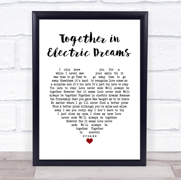 Philip Oakey & Giorgio Moroder Together in Electric Dreams White Heart Lyric Music Poster Print
