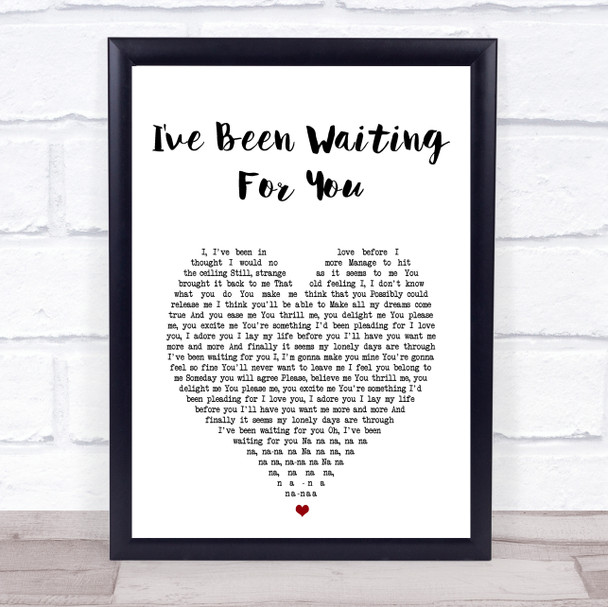 ABBA I've Been Waiting For You White Heart Song Lyric Music Poster Print