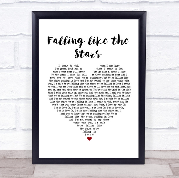 James Arthur Falling like the Stars White Heart Song Lyric Music Poster Print