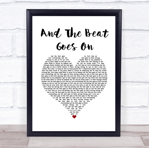 The Whispers And The Beat Goes On White Heart Song Lyric Music Poster Print
