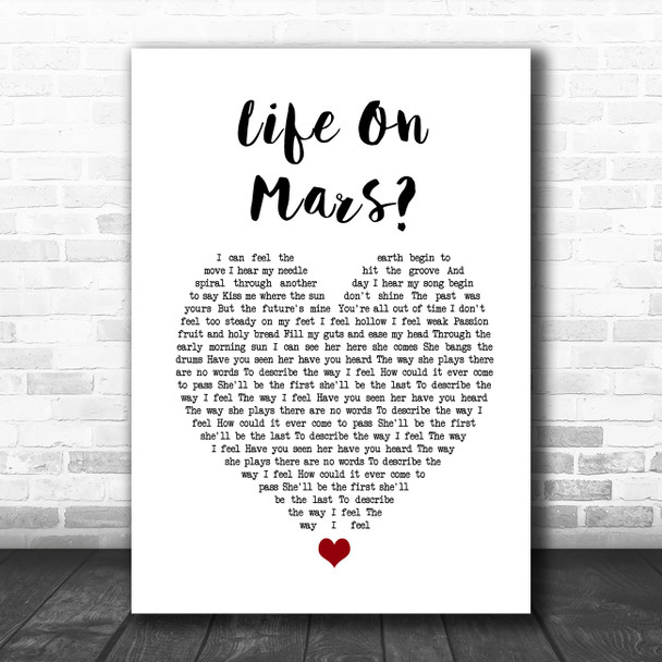 The Stone Roses She Bangs The Drums White Heart Song Lyric Music Poster Print