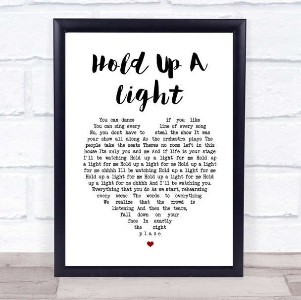 Take That Hold Up A Light White Heart Song Lyric Music Poster Print