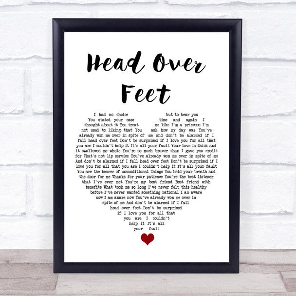 Alanis Morissette Head Over Feet White Heart Song Lyric Music Poster Print