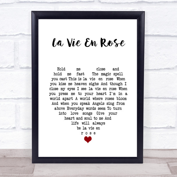 Louis Armstrong La Vie En Rose White Heart Song Lyric Music Poster Print