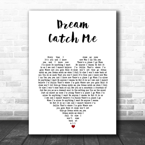 Newton Faulkner Dream Catch Me White Heart Song Lyric Music Poster Print