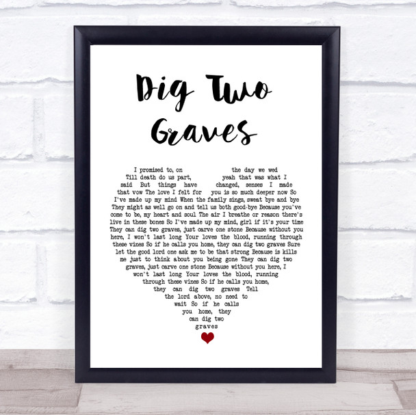 Randy Travis Dig Two Graves White Heart Song Lyric Music Poster Print Randy Travis Dig Two Graves White Heart Song Lyric Music Poster Print