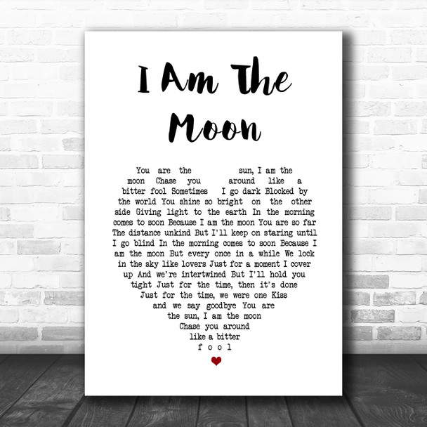 The White Buffalo I Am The Moon White Heart Song Lyric Music Poster Print