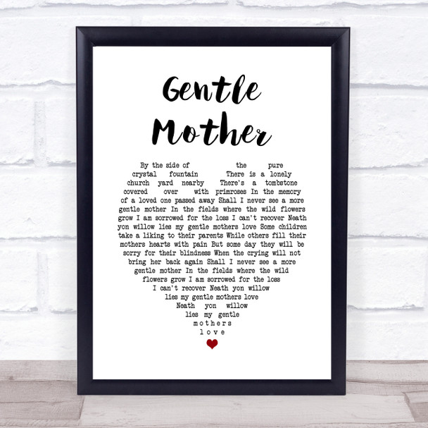 Foster and Allen Gentle Mother White Heart Song Lyric Music Poster Print