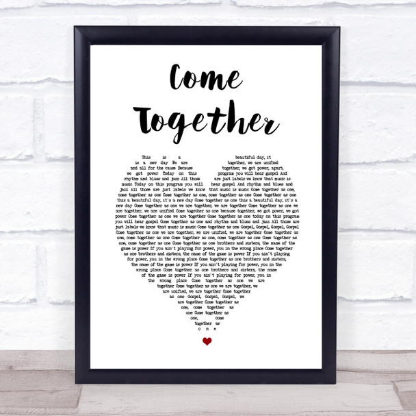 Primal Scream Come Together White Heart Song Lyric Music Poster Print