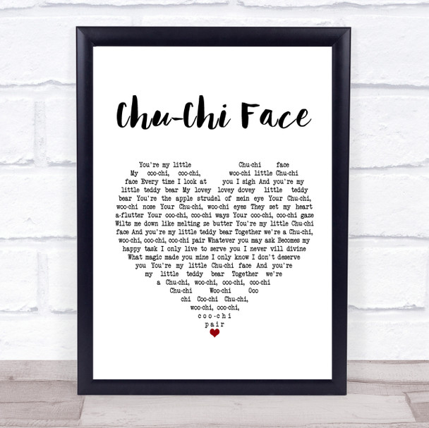 Gert Frobe & Anna Quayle Chu-Chi Face White Heart Song Lyric Music Poster Print