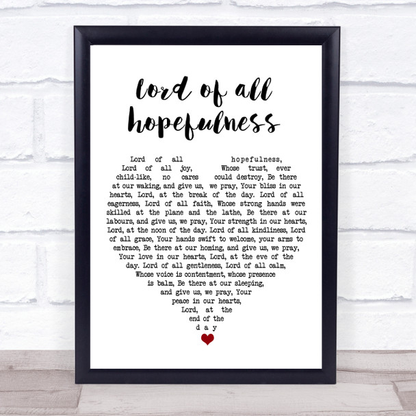 Lord of all hopefulness Jan Struther White Heart Song Lyric Music Poster Print