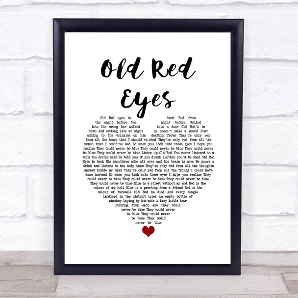 The Beautiful South Old Red Eyes White Heart Song Lyric Music Poster Print