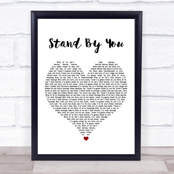 Rachel Platten Stand By You White Heart Song Lyric Music Poster Print