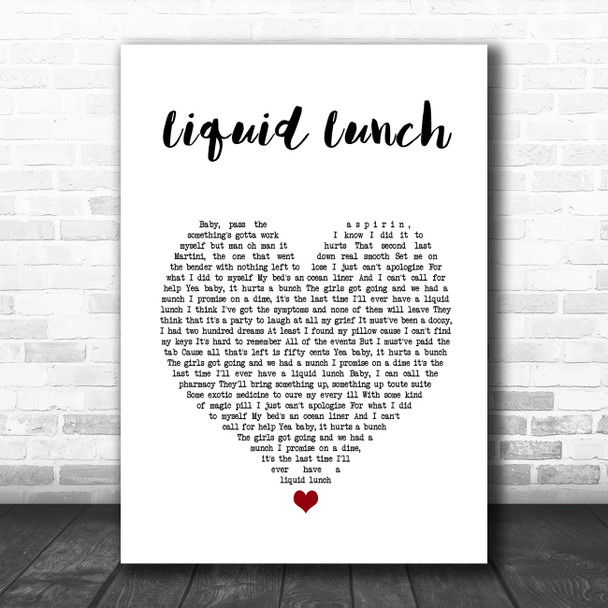 Caro Emerald Liquid Lunch White Heart Song Lyric Music Poster Print