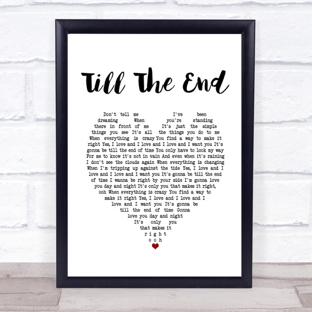 Jessie Ware Till The End White Heart Song Lyric Music Poster Print