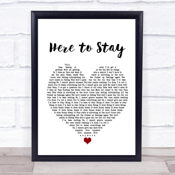 Korn Here to Stay White Heart Song Lyric Music Poster Print