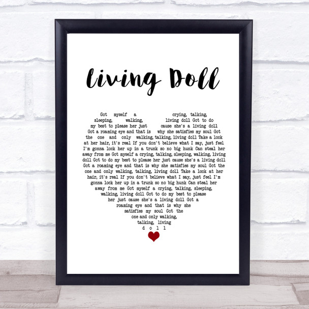 Cliff Richard and The Drifters Living Doll White Heart Song Lyric Music Poster Print