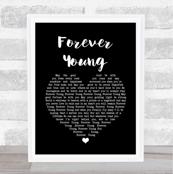 Rod Stewart Forever Young Black Heart Song Lyric Music Wall Art Print