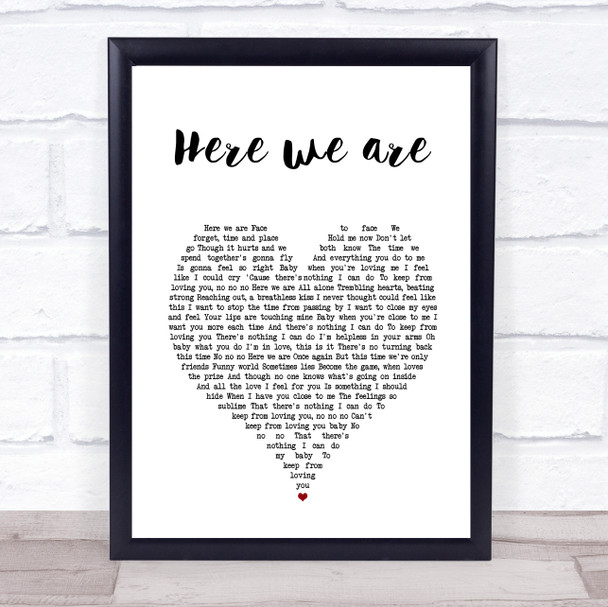 Gloria Estefan here we are White Heart Song Lyric Music Poster Print