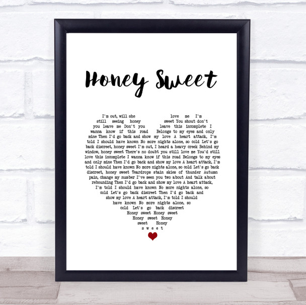 Blossoms Honey Sweet White Heart Song Lyric Music Poster Print