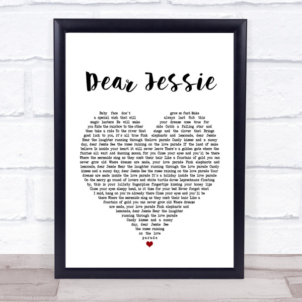 Madonna Dear Jessie White Heart Song Lyric Music Poster Print