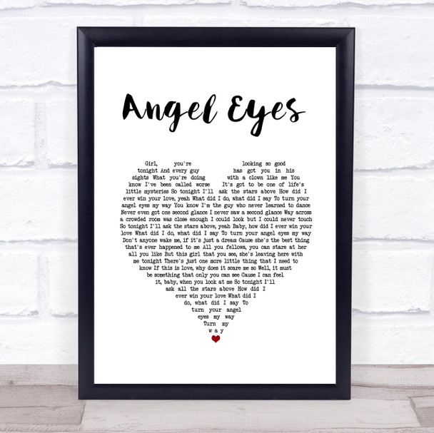 The Jeff Healey Band Angel Eyes White Heart Song Lyric Music Poster Print