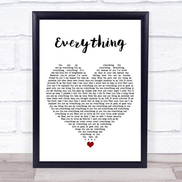 Mary J Blige Everything White Heart Song Lyric Music Poster Print