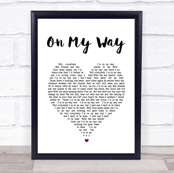 Phil Collins On My Way White Heart Song Lyric Music Poster Print
