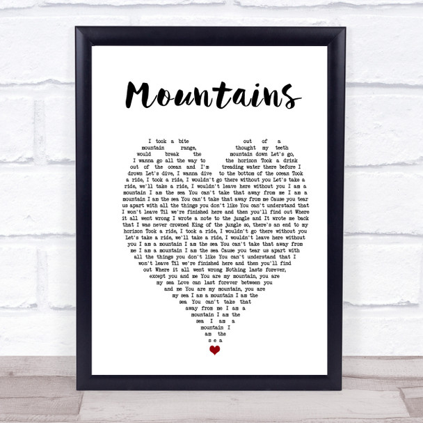 Biffy Clyro Mountains White Heart Song Lyric Music Poster Print