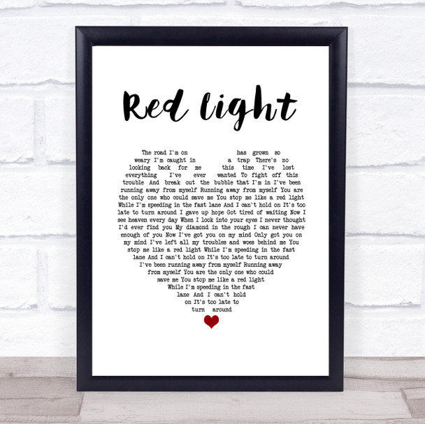 The Dualers Red Light White Heart Song Lyric Music Poster Print