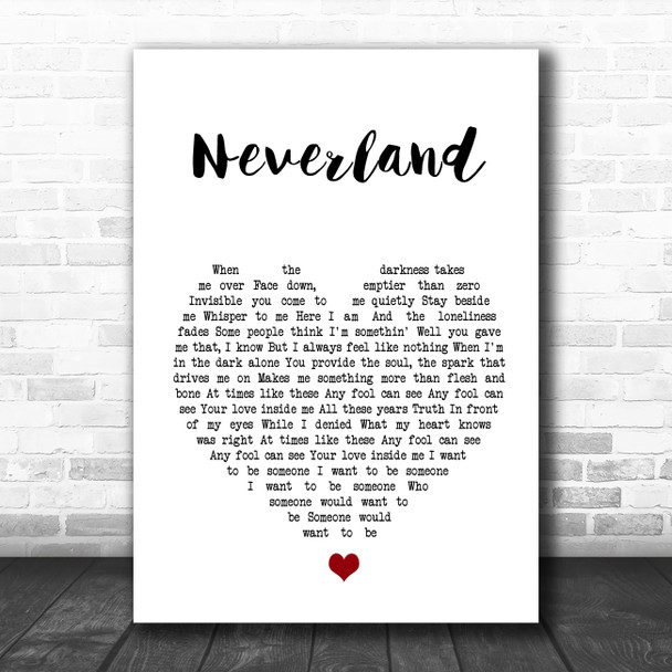 Marillion Neverland White Heart Song Lyric Music Poster Print