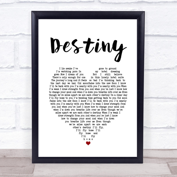 Zero 7 Destiny White Heart Song Lyric Music Poster Print