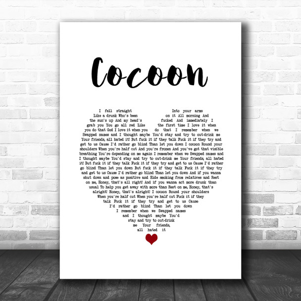 Catfish And The Bottlemen Cocoon White Heart Song Lyric Music Poster Print