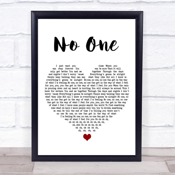 Alicia Keys No One White Heart Song Lyric Music Poster Print