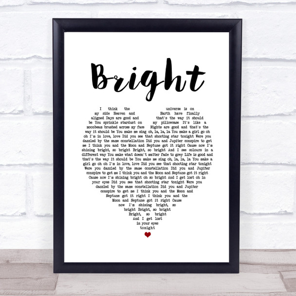 Echosmith Bright White Heart Song Lyric Music Poster Print