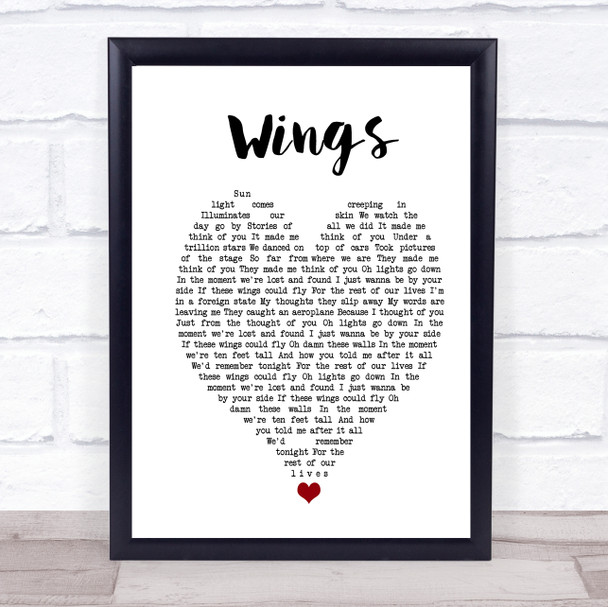 Birdy Wings] White Heart Song Lyric Music Poster Print