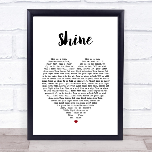 Collective Soul Shine White Heart Song Lyric Music Poster Print